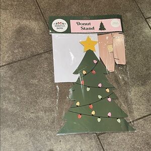 Festive Green Christmas Tree Donut Stand